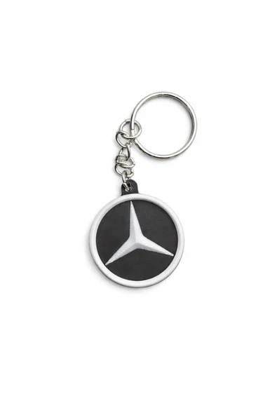 Mercedes Logo Anahtarlık Karbon Fiber Görünümlü Şık Tasarım ürün görseli 1