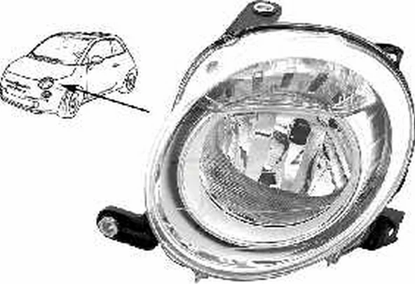 Fiat 500 2007-2014 Far Sol Elektrikli Motorlu (Oem No:51787492) ürün görseli 1