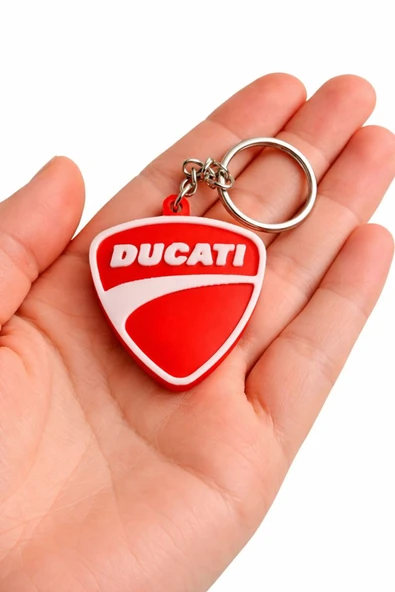 Ducati Logo Anahtarlık | Kırmızı Beyaz Tasarım | 3D Baskı PLA | Motorsiklet Anahtarlığı ürün görseli 1
