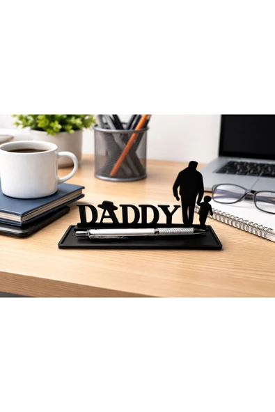 Daddy Masaüstü Kalemlik & Kalem Standı | Babaya Özel Dekoratif Ofis Aksesuarı | ürün görseli 1