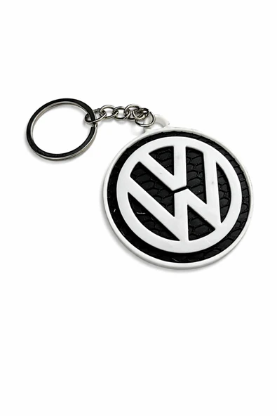 Volkswagen Logo Anahtarlık | Siyah Beyaz Kauçuk Tasarım | Araba Anahtarlığı | VW Aksesuar ürün görseli 1