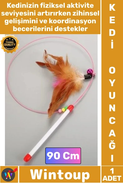 #KediOyuncağı İnteraktif Eğlence Esnek Dayanıklı Avlanma İçgüdüsü Tetikleyici Kedi Oyun Oltası 90 Cm ürün görseli 1