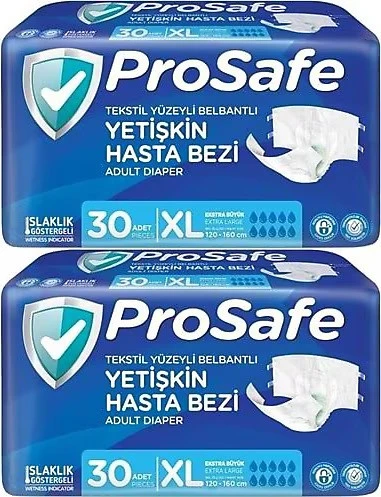 Prosafe Belbantlı Ekstra Büyük Boy XL 30'lu 2 Adet Hasta Bezi ürün görseli 1