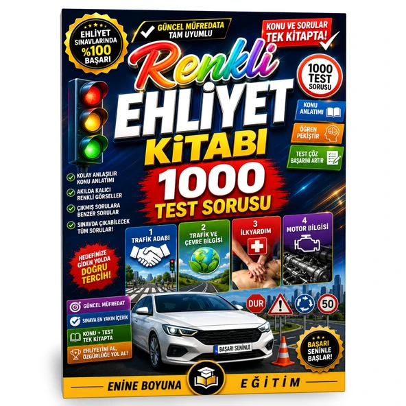 Renkli Ehliyet Kitabı 1000 Test Sorusu ürün görseli 1