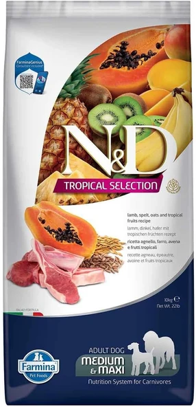 N&D Tropical Selection Kuzu Etli Orta ve Büyük Irk Yetişkin Köpek Maması 10 Kg ürün görseli 1