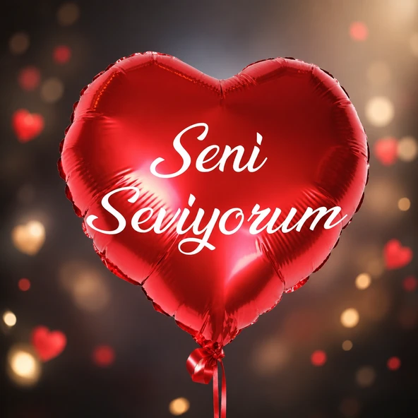 VIP KALİTE 16 ADET 70 CM BÜYÜK BOY SENİ SEVİYORUM KIRMIZI KALPLİ FOLYO BALON METALİK KALPLİ BALON ürün görseli 1