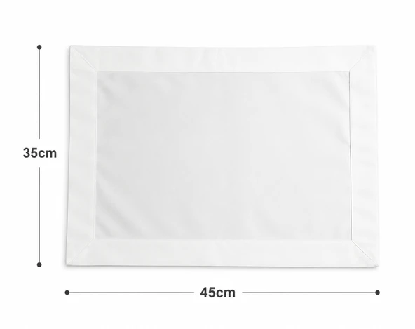 Amerikan Servis Kumaş Masa Örtüsü (45x35) Beyaz ürün görseli 1