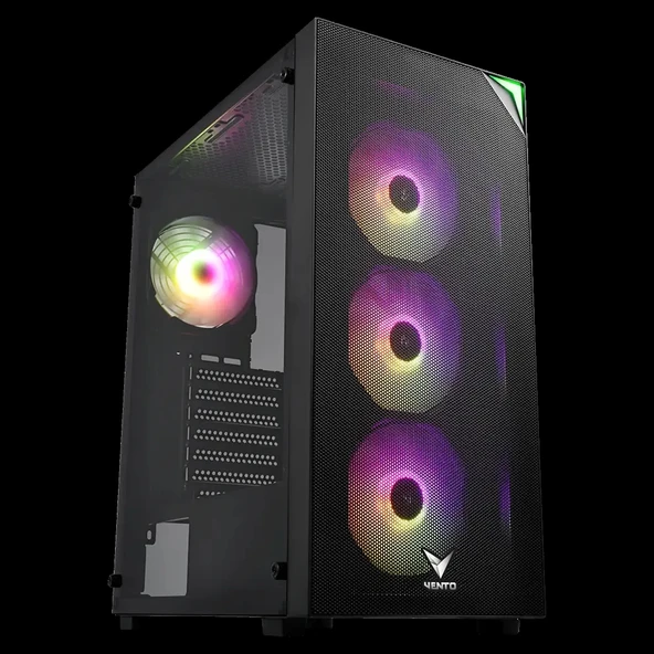 VENTO VG4200S Mid Tower, 850W 80+ Siyah, Temperli Cam, RGB, ATX GAMING KASA ürün görseli 1