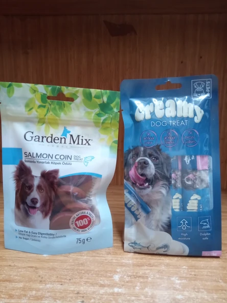 GARDENMİX SOMONLU YUVARLAK KÖPEK ÖDÜLÜ 75 GR+2 PAKET (8 ADET) CREAMY TON BALIK&KARİDESLİ KÖPEK ÖDÜLÜ 4X15 GRAM ürün görseli 1