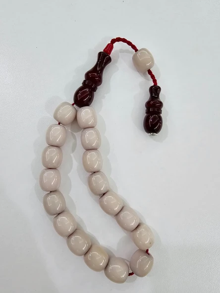 Zeyzun Usta İmzalı Bilek Boy Efe Maskot Sıkma Kehribar Tespih 13,5 x 13 mm Fıçı Kesim ürün görseli 1