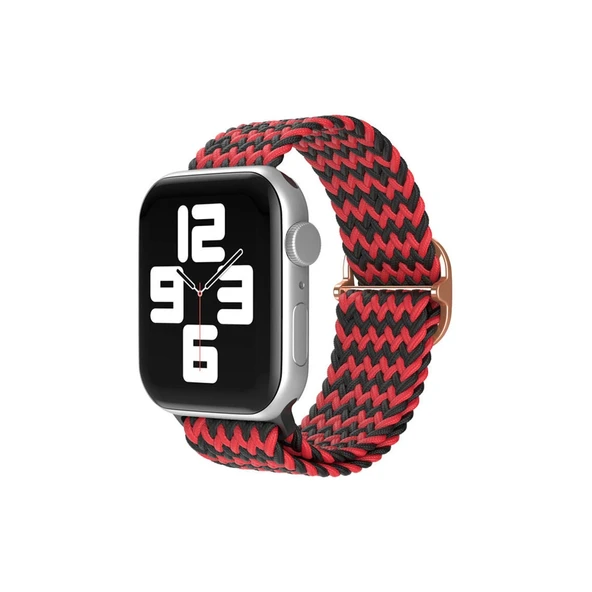 Apple Watch 42mm  Kordon (SAAT DEĞİLDİR) - Zigzag Kırmızı-siyah ürün görseli 1