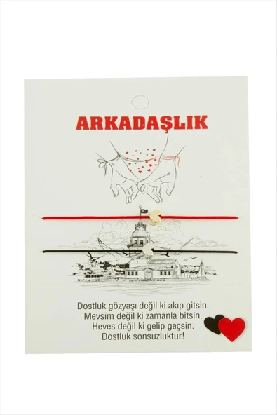 Kalp Arkadaşlık İp Bileklik 2 Adet ürün görseli 1