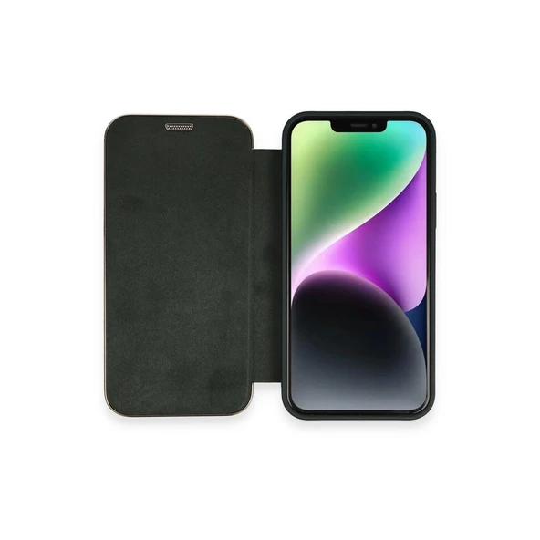 Apple İphone 12 Kılıf Dolpin Kapaklı - Koyu Yeşil ürün görseli 1
