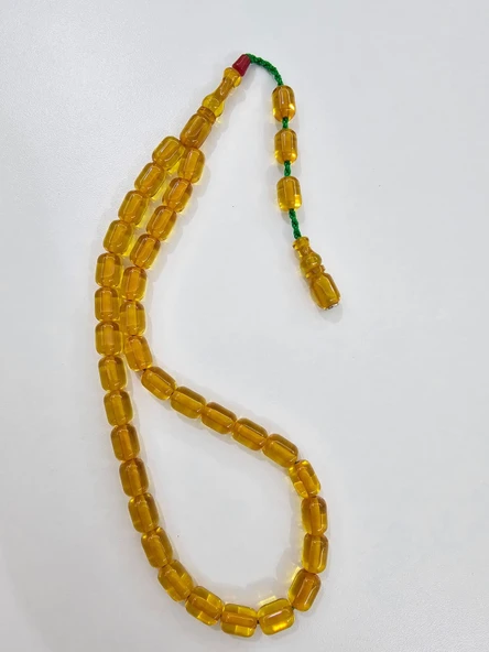 Zeyzun Usta İmzalı Sıkma Kehribar Tespih 8,5 x 12 mm Kapsül Kesim ürün görseli 1