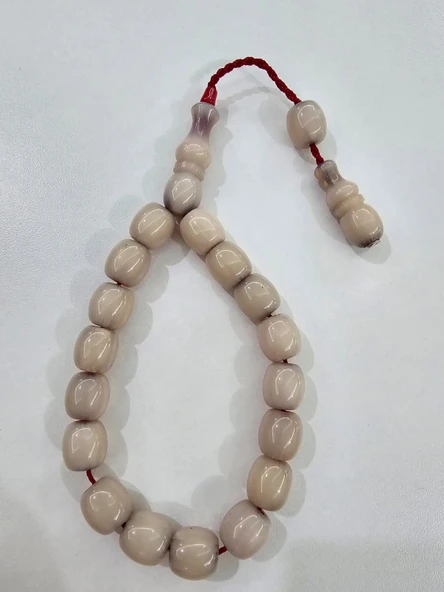 Zeyzun Usta İmzalı Bilek Boy Efe Maskot Sıkma Kehribar Tespih 13,5 x 13 mm Fıçı Kesim ürün görseli 1