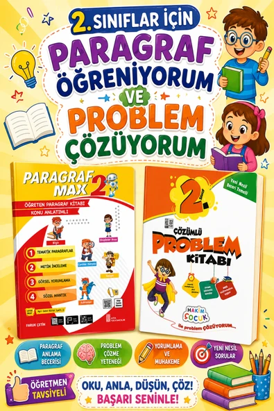 2.Sınıflar İçin Öğretmen Tavsiyeli Paragraf Öğreniyorum ve Problem Çözüyorum Seti ürün görseli 1