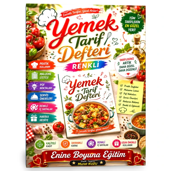RENKLİ YEMEK TARİF DEFTERİ ürün görseli 1