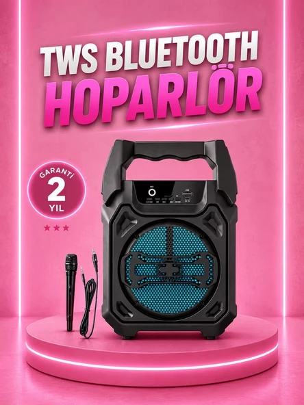 Nevamel® Taşınabilir 6.5” Bluetooth Hoparlör USB TF Kart Mikrofonlu Şarjlı Sistem ürün görseli 1