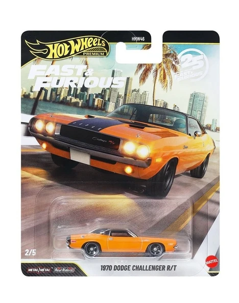 HOT WHEELS Premium Series 25.Yıl Özel Fast & Furious 1970 Dodge Challenger R/T HNW46 - JHW64 ürün görseli 1