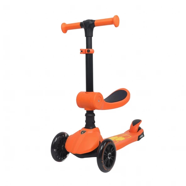 L52IN1-O LAMBORGHİNİ LİSANSLI KATLANIR OTURAKLI IŞIKLI SCOOTER TURUNCU ürün görseli 1