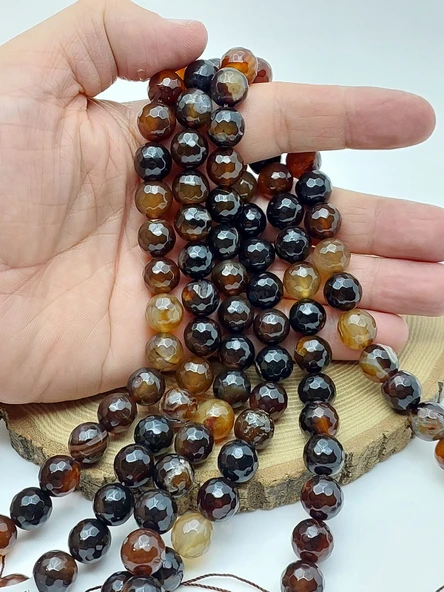 Akik Taşı Faset Kesim Dizi 12mm (62136) ürün görseli 1