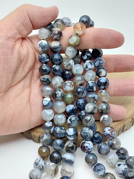Akik Taşı Faset Kesim Dizi 12mm (62128) ürün görseli 1