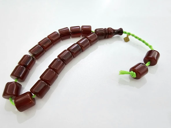 Han Faturan Hasan Ayhan İmzalı Efe Bilek Boy Sıkma Kehribar Tesbih 13 x 13 mm Kesme Kesim ürün görseli 1