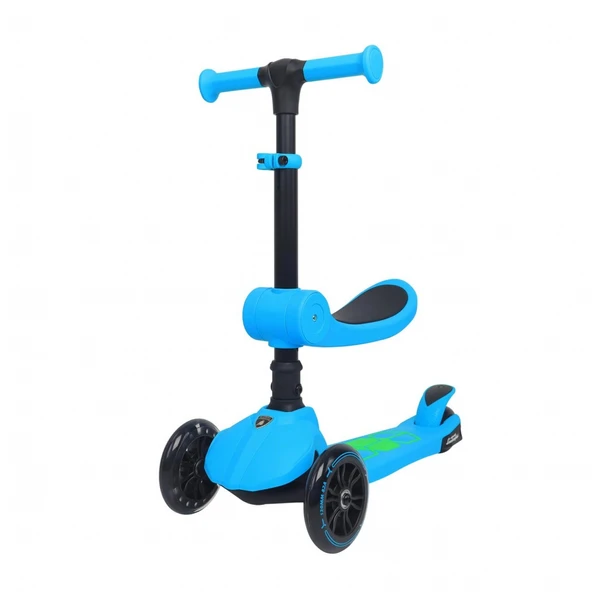 L52IN1-B LAMBORGHİNİ LİSANSLI KATLANIR OTURAKLI IŞIKLI SCOOTER MAVİ ürün görseli 1