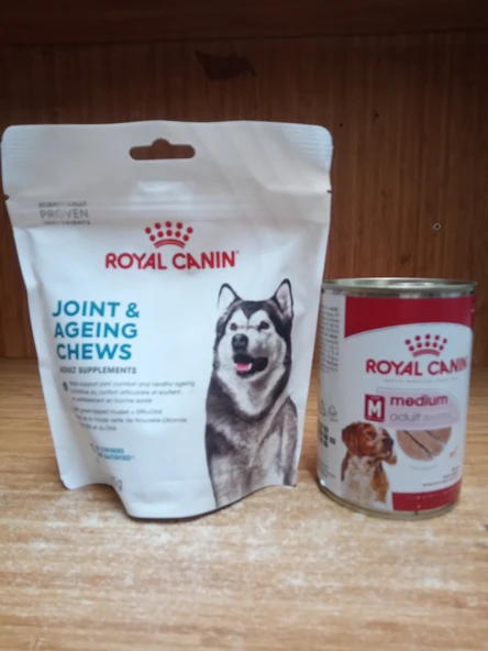 ROYAL CANİN Joint&Ageing Chews Eklem ve Sağlıklı Yaşlanmayı Destekleyen Tamamlayıcı Ödül Maması 240 GRAM+ROYAL CANİN YETİŞKİN KÖPEK KONSERVE 400 GRAM ürün görseli 1