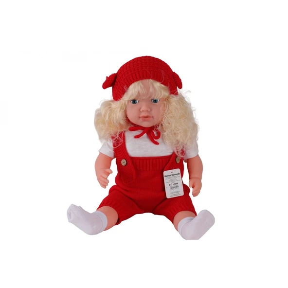 5214 60 CM TRİKOLU TULUMLU SAÇLI BÜYÜK BEBEK ürün görseli 1