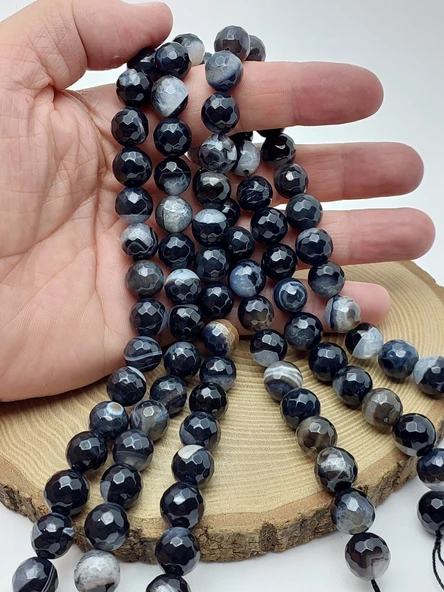 Akik Taşı Faset Kesim Dizi 12mm (62140) ürün görseli 1