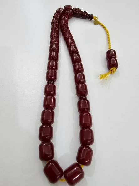 Han Faturan Hasan Ayhan İmzalı Sertifikalı 1. Sınıf Alman Faturan Sıkma Kehribar Tesbih 12,5 x 11 mm Kapsül Kesim ürün görseli 1