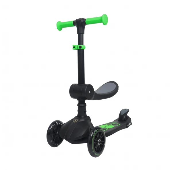 L52IN1-BK LAMBORGHİNİ LİSANSLI KATLANIR OTURAKLI IŞIKLI SCOOTER SİYAH ürün görseli 1
