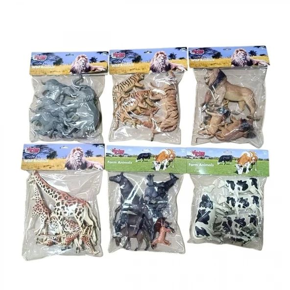 SH-P9904-07AL 6 AST 7PCS ASLAN-KAPLAN-ZÜRAFA-İNEK-FİL(Belirtilen fiyat, tekli satış için adet fiyatıdır.) ürün görseli 1