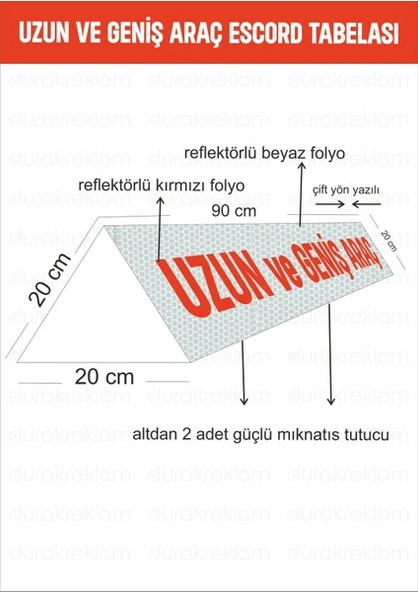 Uzun ve Geniş Araç Mıknatıslı Tabela ürün görseli 1