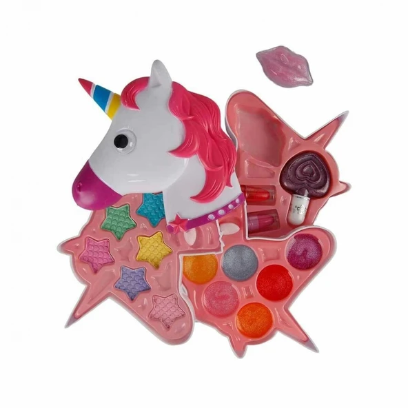 2602 Unicorn Şekilli 3 Katlı Makyaj Güzellik Seti ürün görseli 1
