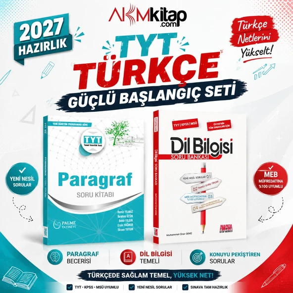 Palme TYT Paragraf ve AKM Dil Bilgisi Soru Bankası Seti 2 Kitap ürün görseli 1