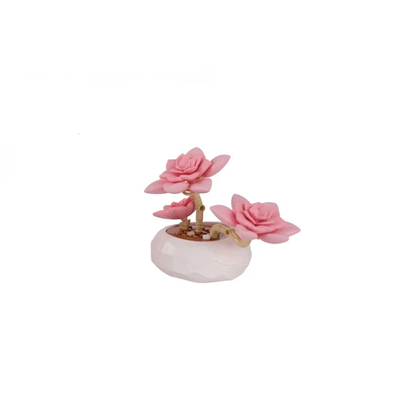 P655064 PANLOS PEMBE NİLÜFER SUKULENT MODEL 82 PARÇA BLOCK OYUNCAK ürün görseli 1