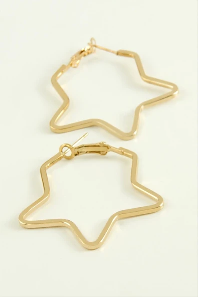 Yıldız Halka Küpe 4 cm ürün görseli 1
