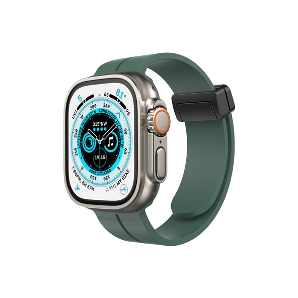 Apple Watch 38mm Kr412 Elegance Stylısh Kordon (SAAT DEĞİLDİR) - Koyu Yeşil ürün görseli 1