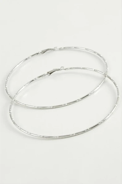 Noktalı Metal Halka Küpe 8-9-10 cm ürün görseli 1