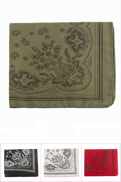 Çiçek Desenli Keten Bandana 50*50 ürün görseli 1