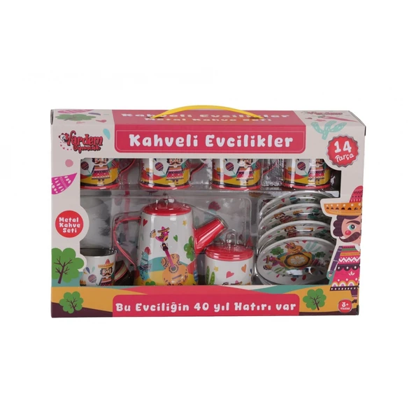 ATF-996-7A-10A 14 PARÇA DESENLİ METAL ÇAY SET ürün görseli 1