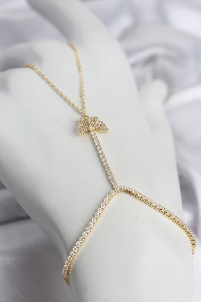 Gold Renk Pirinç Zirkon Taşlı Kelebek Model Şahmeran TJ-SN769 ürün görseli 1