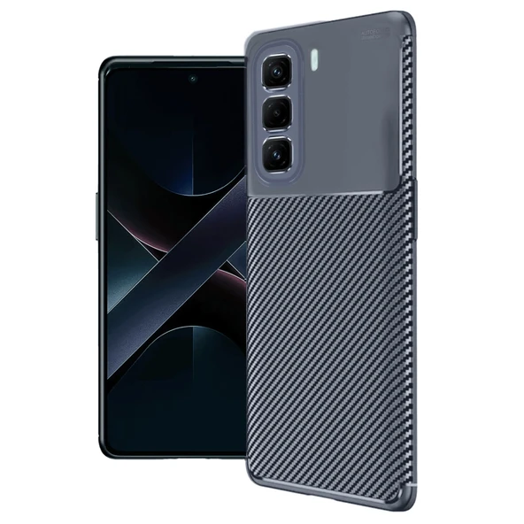 İnfinix Hot 50 Pro Plus 4g Auto Focus Karbon Kapak - Lacivert ürün görseli 1