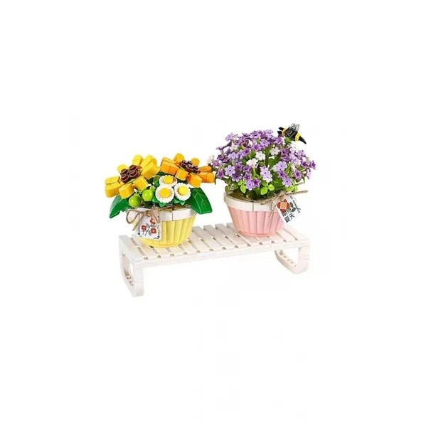 LZ1674 LOZ Eternal Flowers Serisi - Saksıda Çiçekler ''Letters from Spring Baby’s Breath'' ''Daisy With Bee'' 534 Parça ürün görseli 1