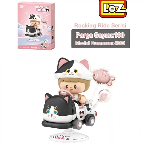 LZ-4303 LOZ HOLSTEİN CAT SALLANMA SÜRÜŞÜ 190 PARÇA BLOCK OYUNCAK ürün görseli 1