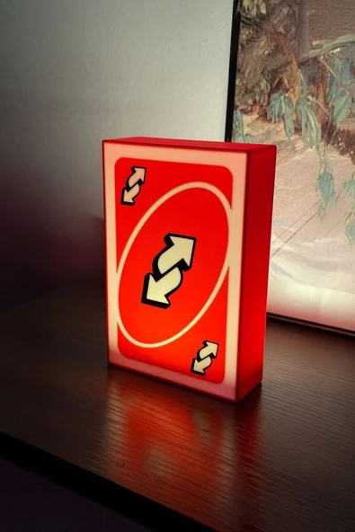 Uno Ters Kart Tasarımlı Dekoratif Aydınlatma (22x15cm) ürün görseli 1