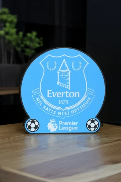 Everton Premier League Tasarımlı Dekoratif Aydınlatma Gece Lambası (24x24cm) ürün görseli 1