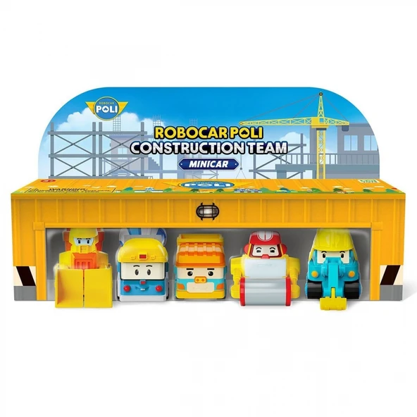 POLI MRT-761 Robocar Poli Mini İnşaat Araçları 5li Set ürün görseli 1
